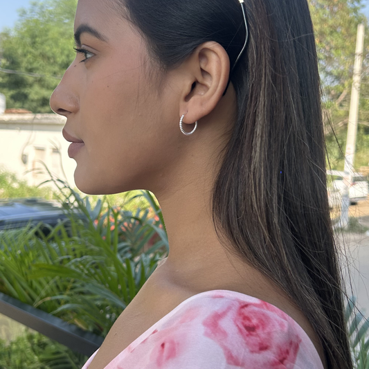 Twisted Silver Hoops