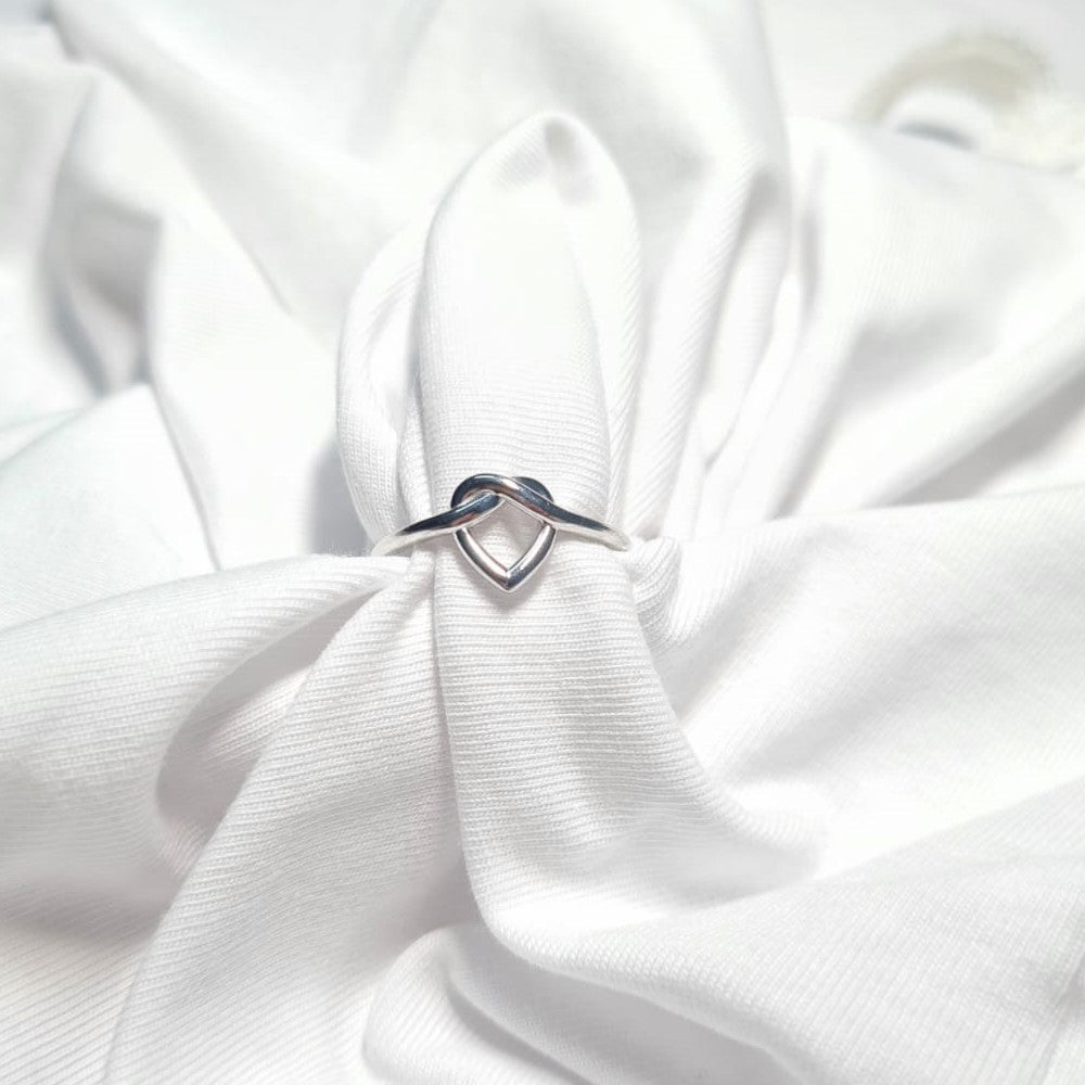 Heart Knot Silver Ring