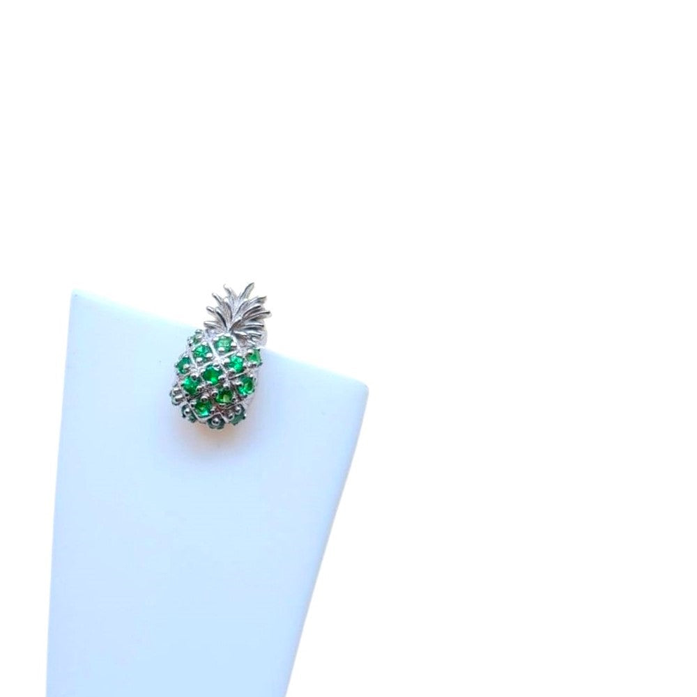 Green Pineapple Silver Stud