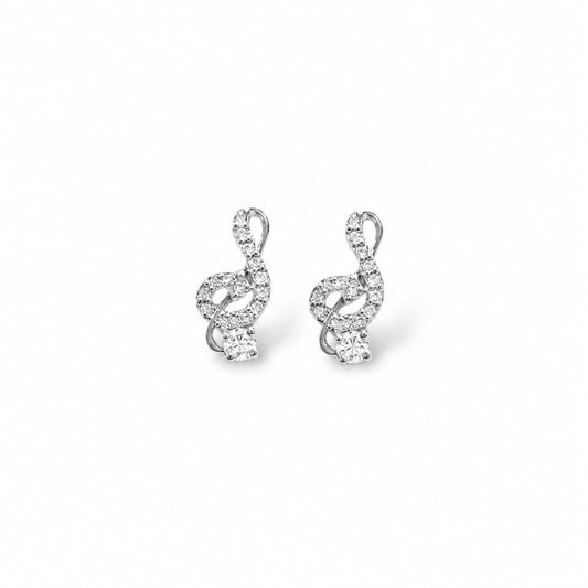 Music Note Silver Stud