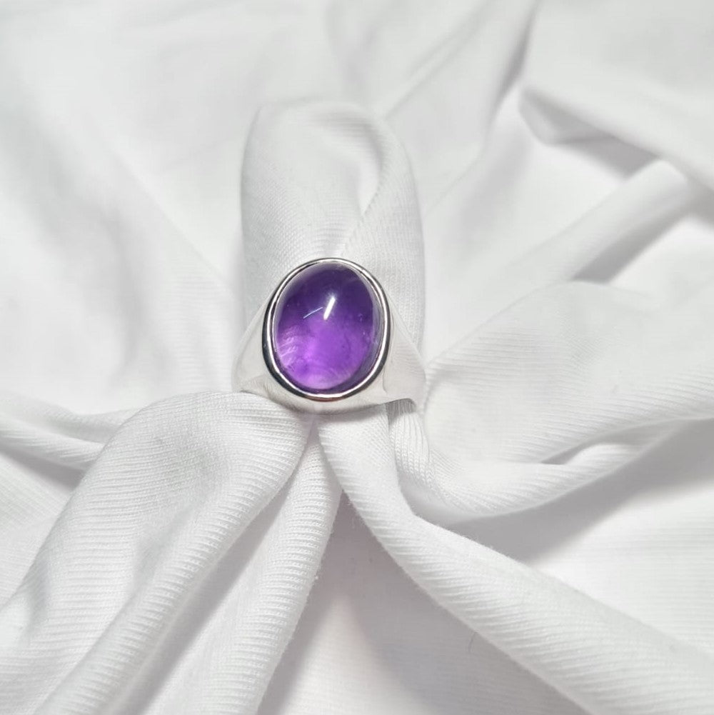 Men's Purple Oval Statement Ring