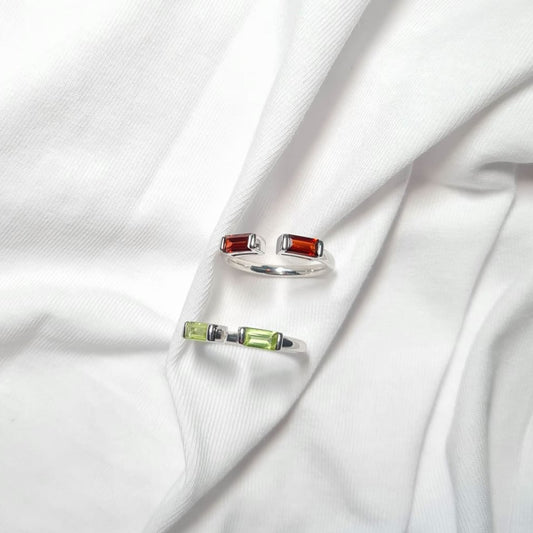 Open Baguette Peridot Ring