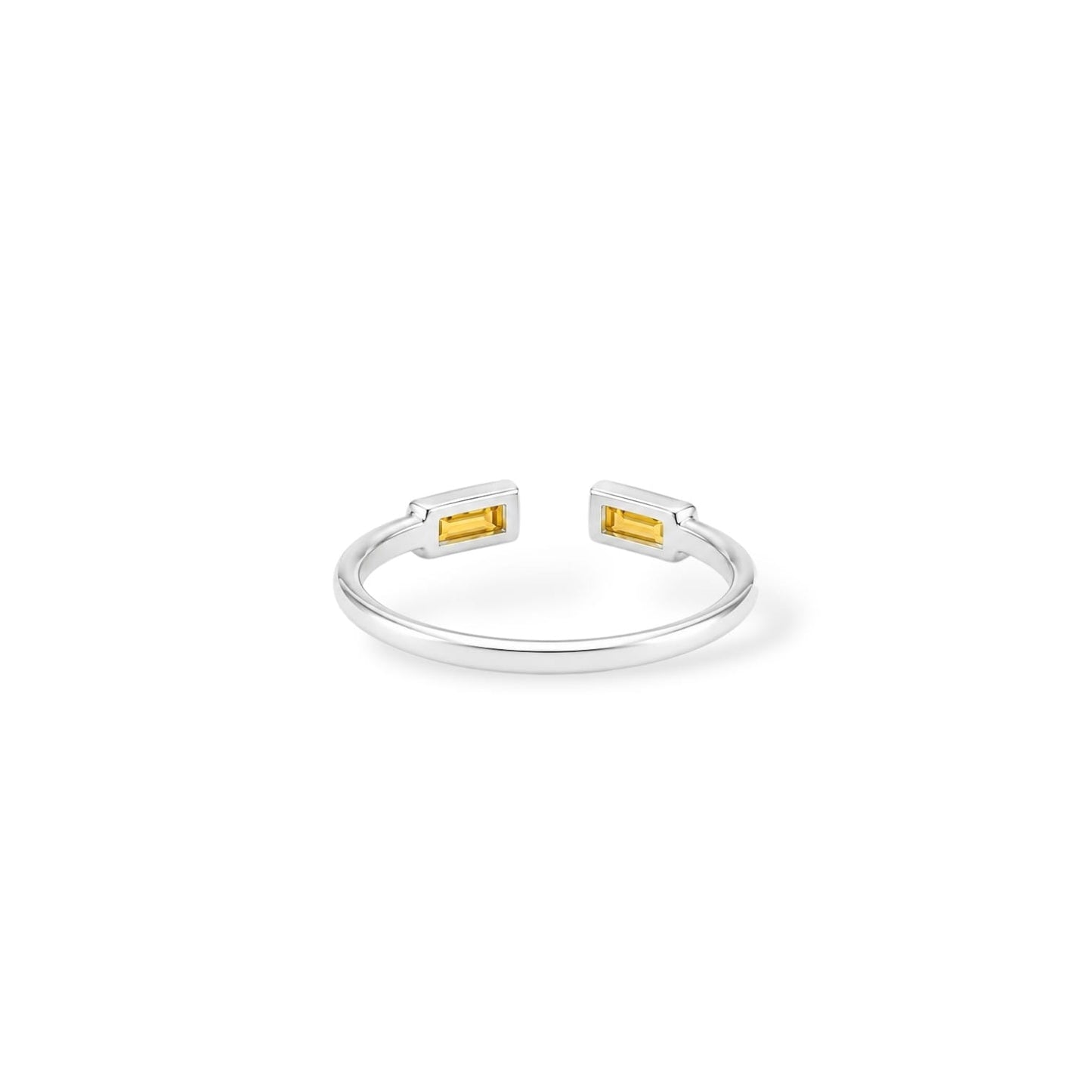Open Baguette Citrine Ring