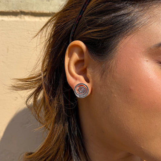 Spiral Silver Studs