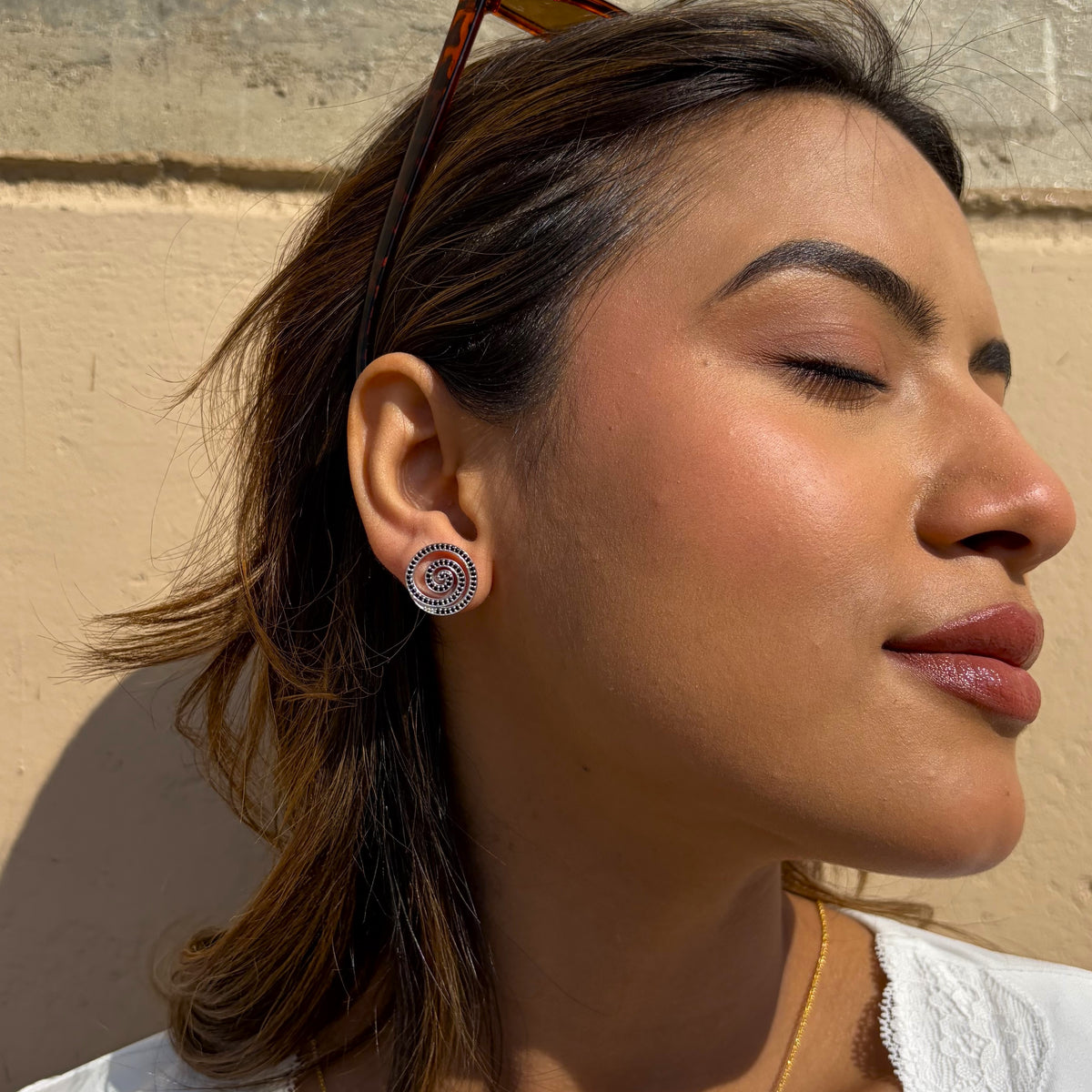 Spiral Silver Studs