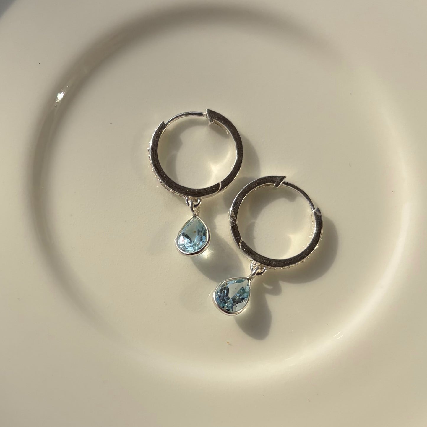 Drop Dangle Hoop Earrings- 925 Silver