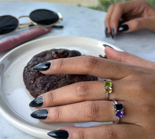 Lavender Color Duet Ring