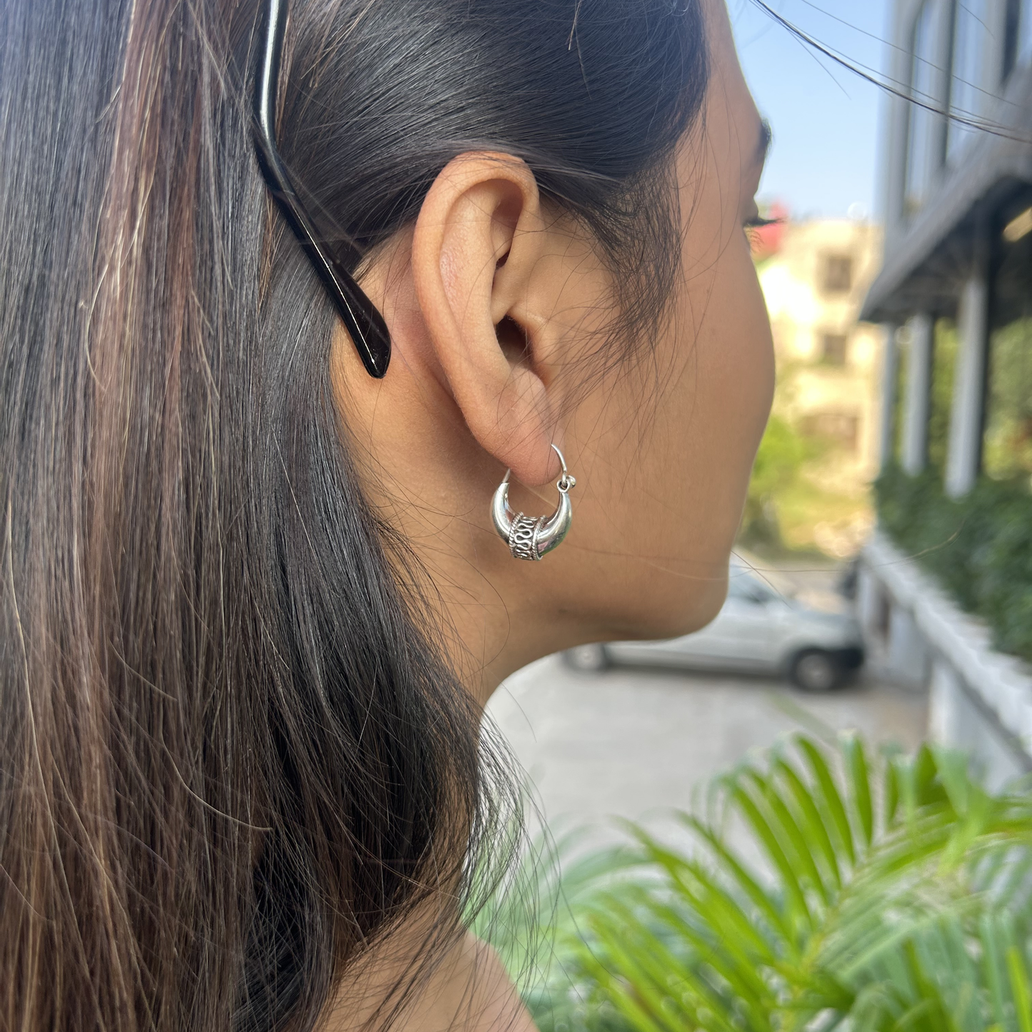 Urban Thick Silver Hoops