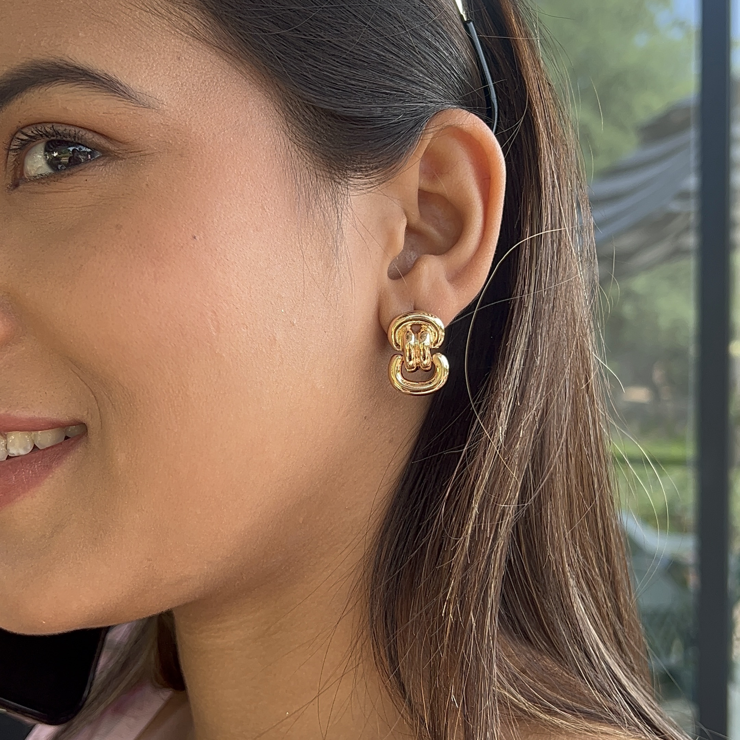 Join Knitted Earrings Silver