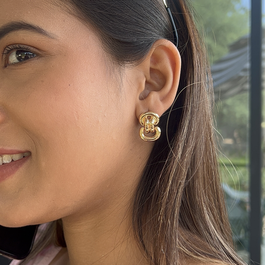 Join Knitted Earrings Silver