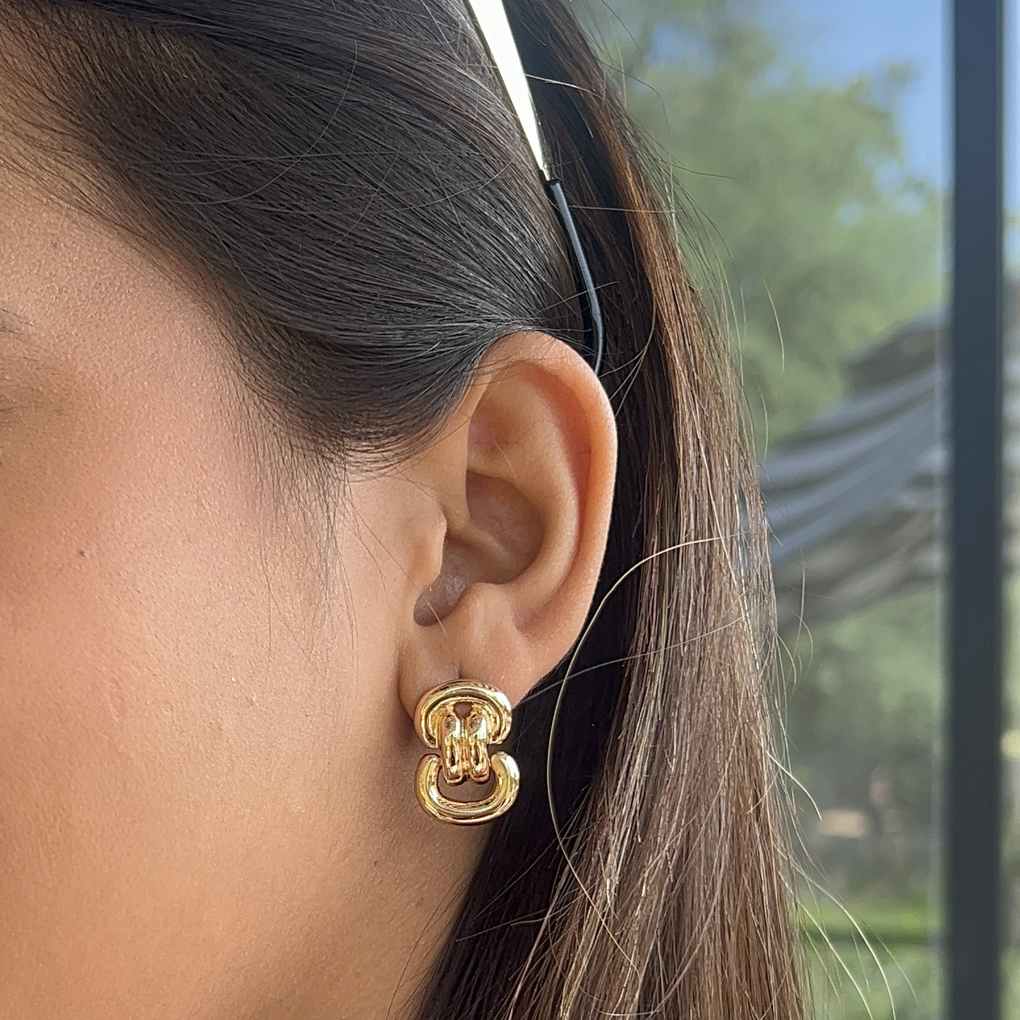 Join Knitted Earrings Silver