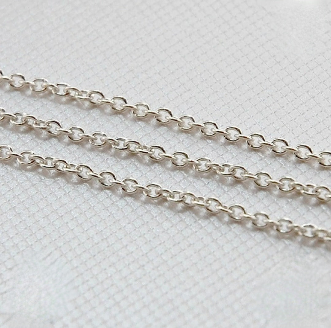 Silver Cable Link Chain Necklace
