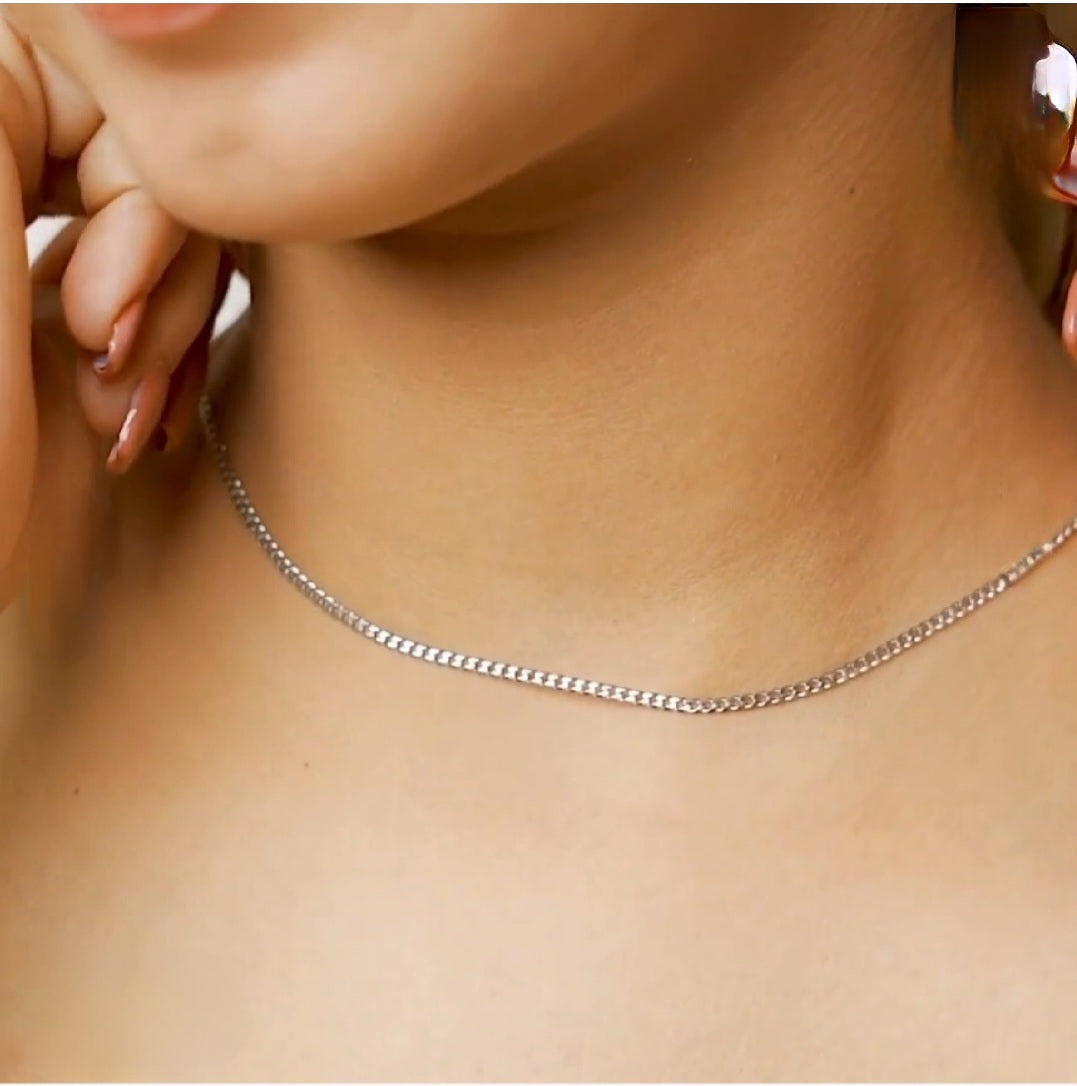 Silver Box Chain Necklace