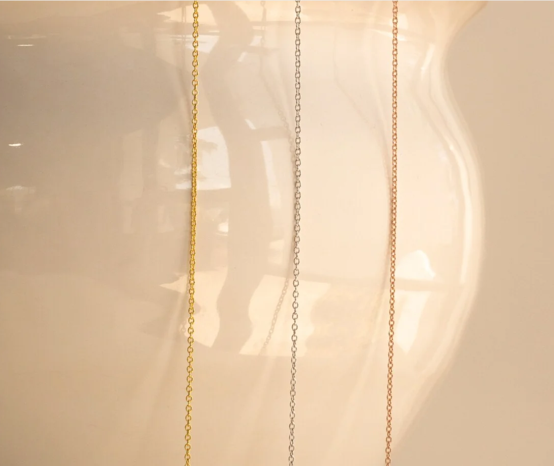 Silver Cable Link Chain Necklace