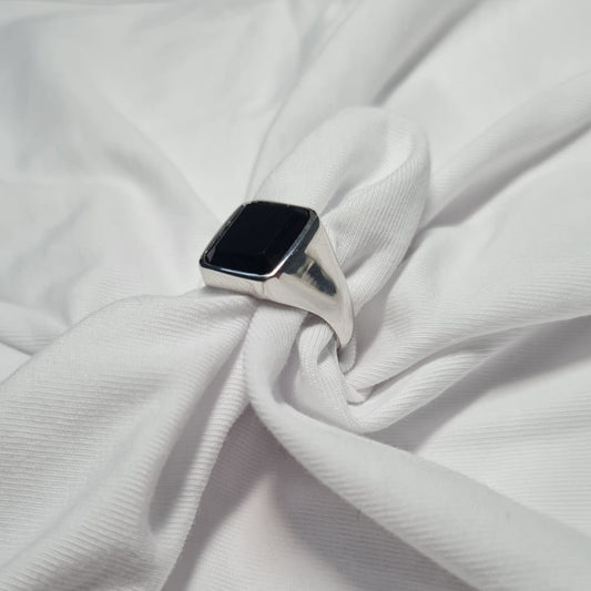 Men's Black Signet Ring