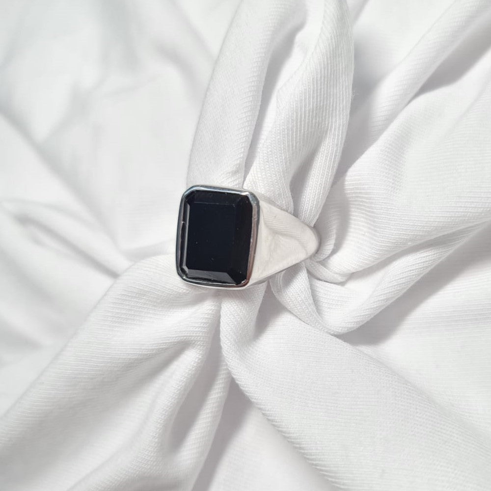 Men's Black Signet Ring