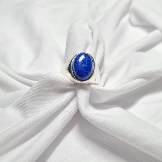 Men's Blue Oval Statement Ring