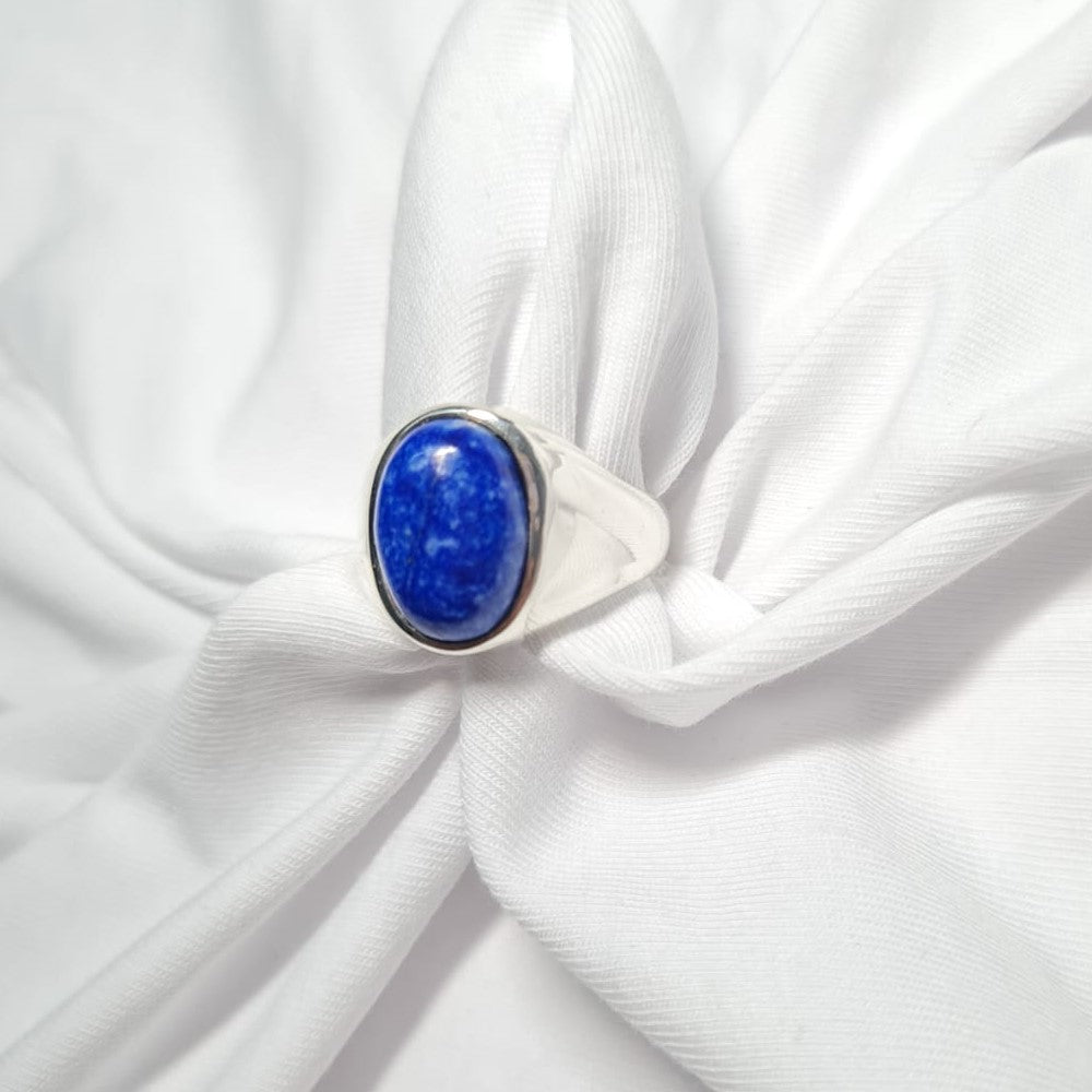 Men's Blue Oval Statement Ring