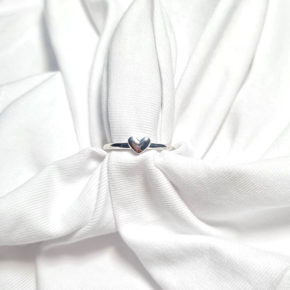 Dainty Heart Silver Ring