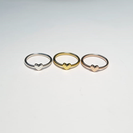 Dainty Heart Silver Ring