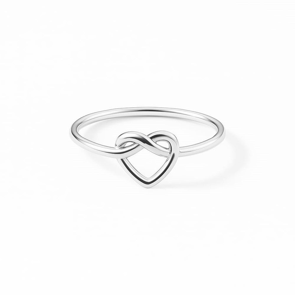 Heart Knot Silver Ring