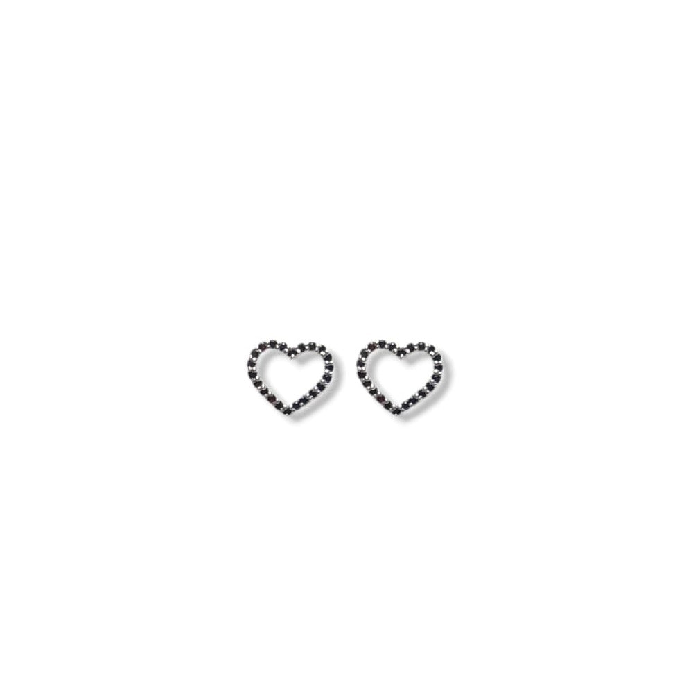 Heartline Silver Studs