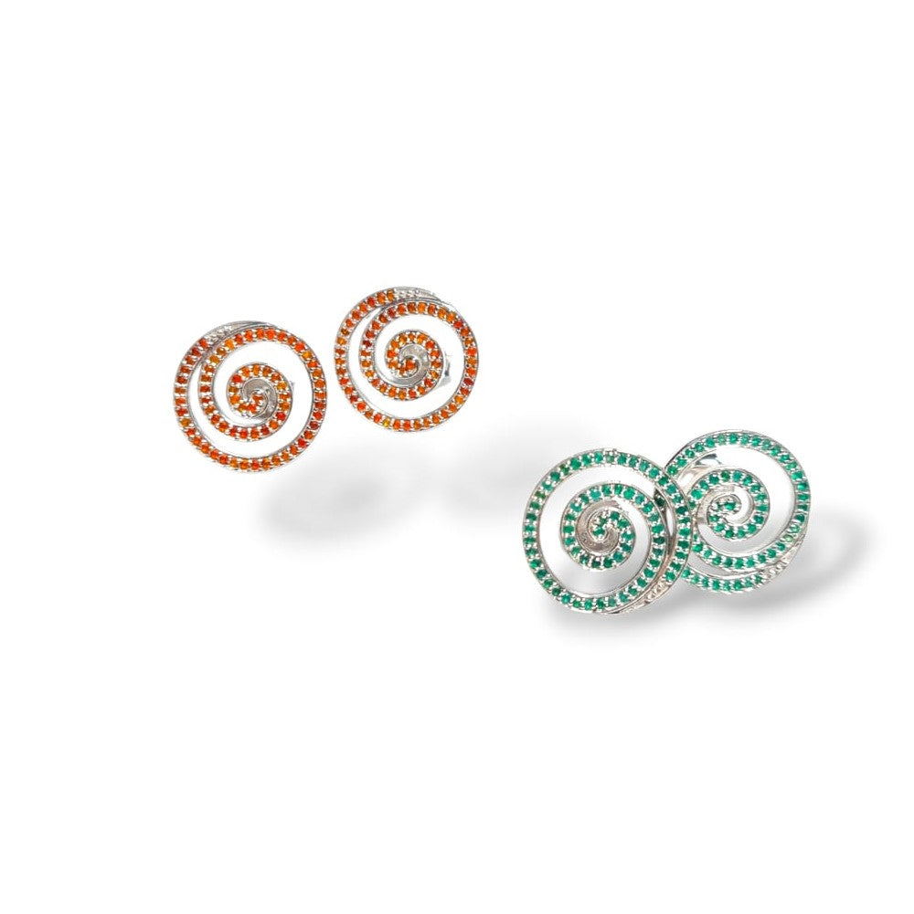 Spiral Silver Studs