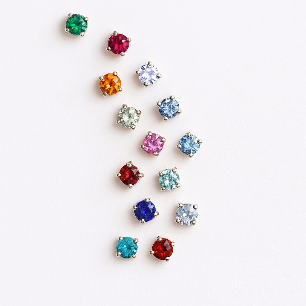 Round Birthcolor Studs