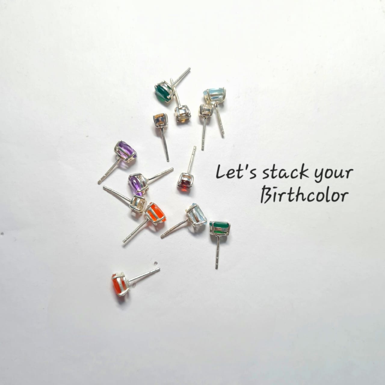 Square Birthcolor Studs