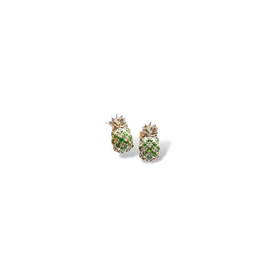 Green Pineapple Silver Stud