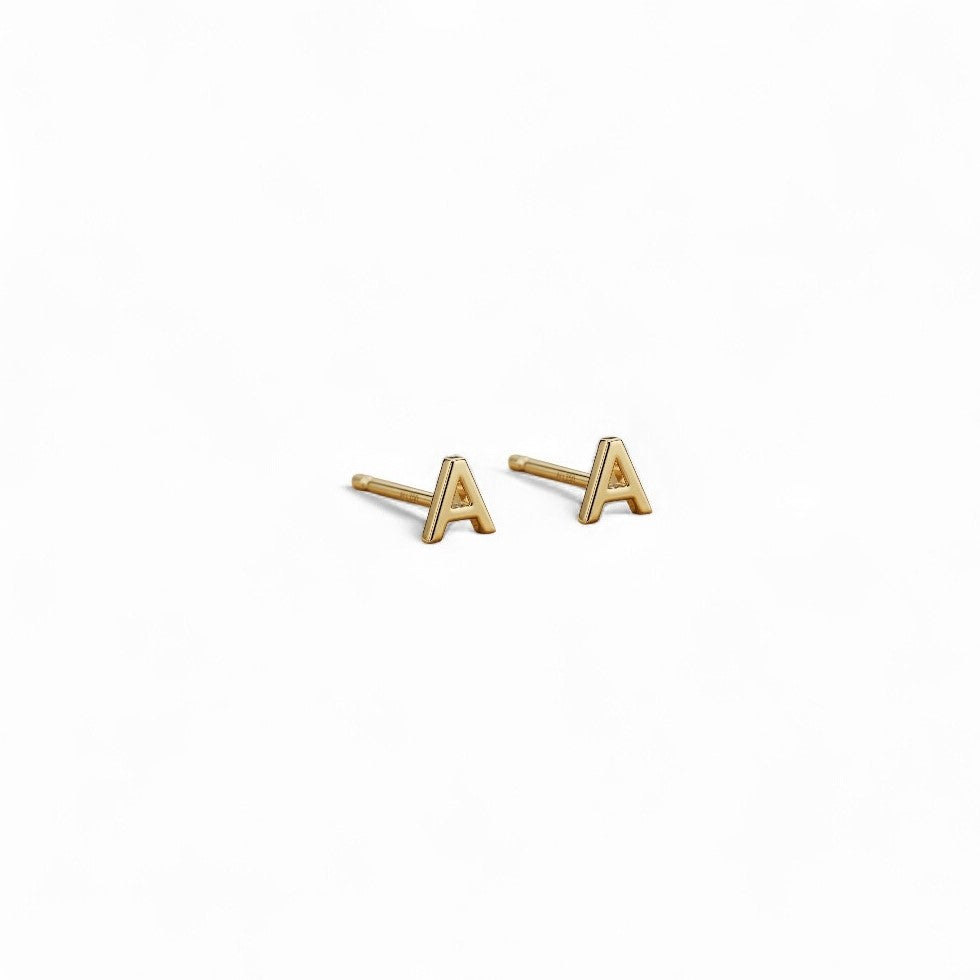 Silver Personalised Letter Studs