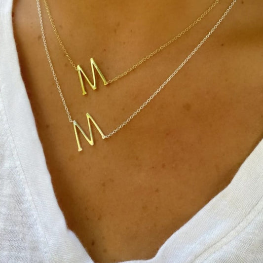 Sideways Initial Necklace