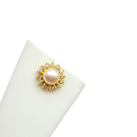 Pearl Floral Earrings Silver