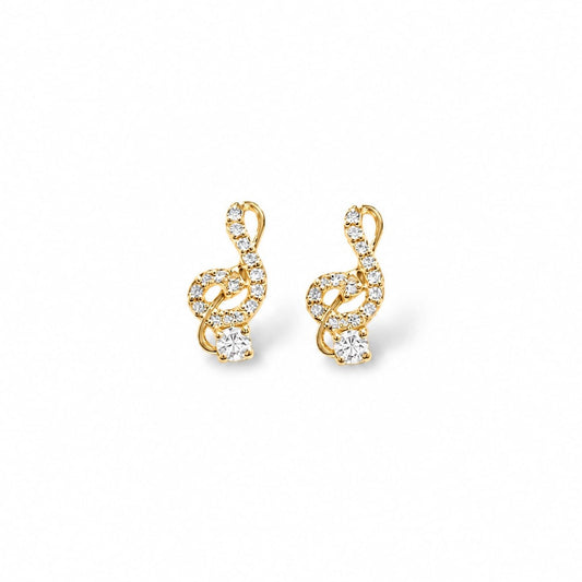 Music Note Silver Stud