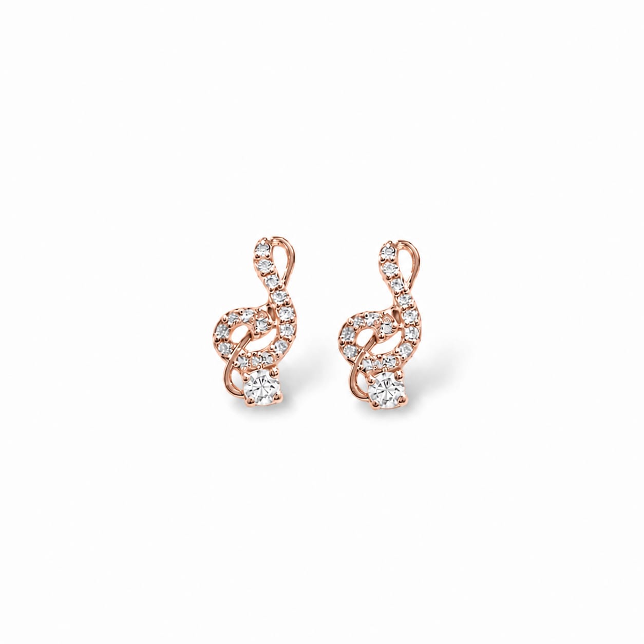 Music Note Silver Stud