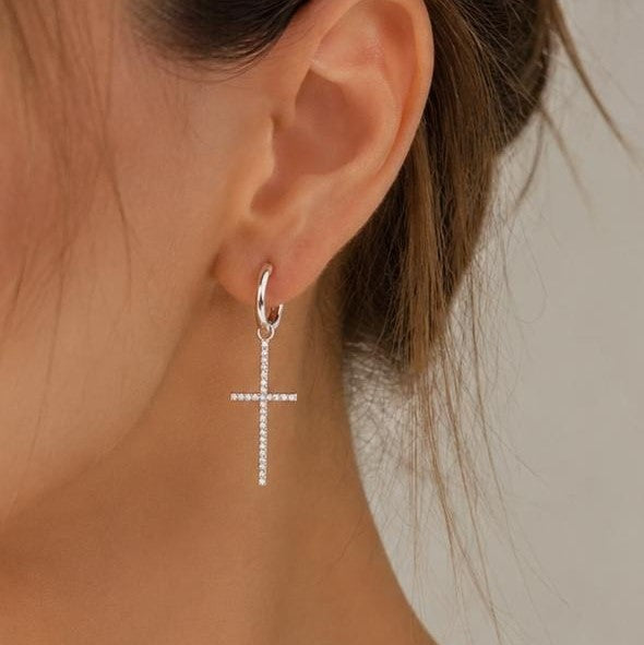 Cross Drop Hoops