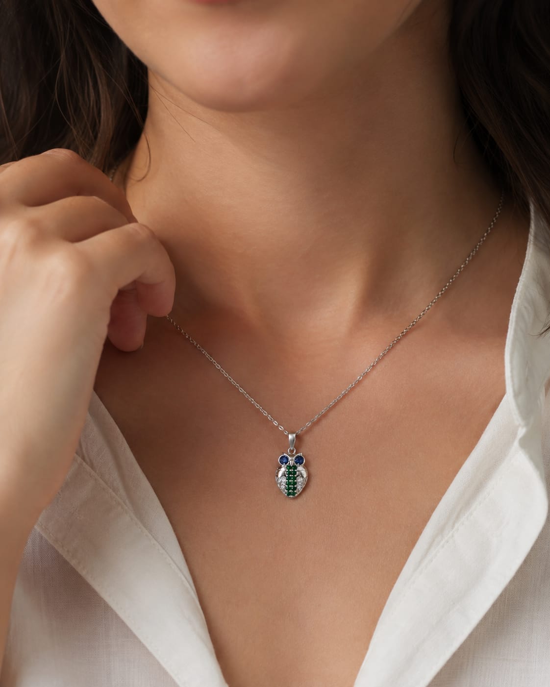 Owl Silver Necklace