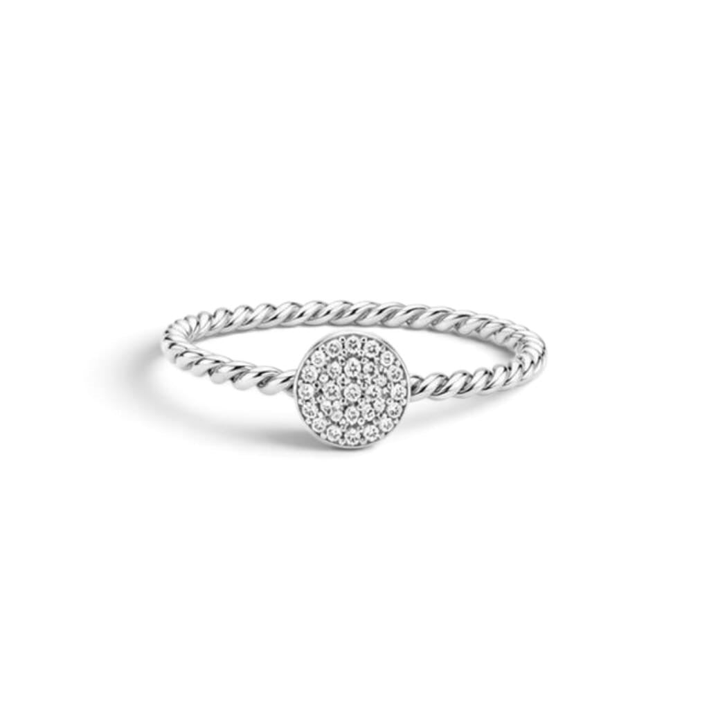 Twisted Round Pave Ring