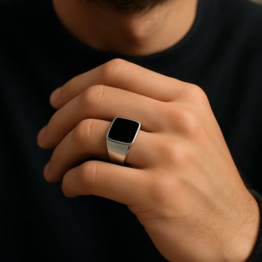 Black Onyx Signet Ring