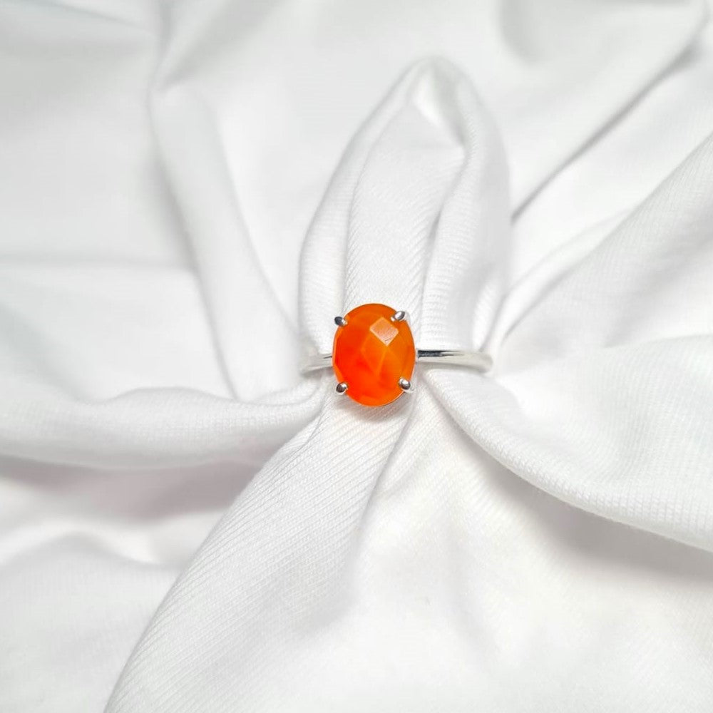 Vibrant Orange Gemstone Ring
