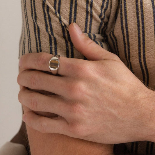 Tiger's Eye Signet Ring