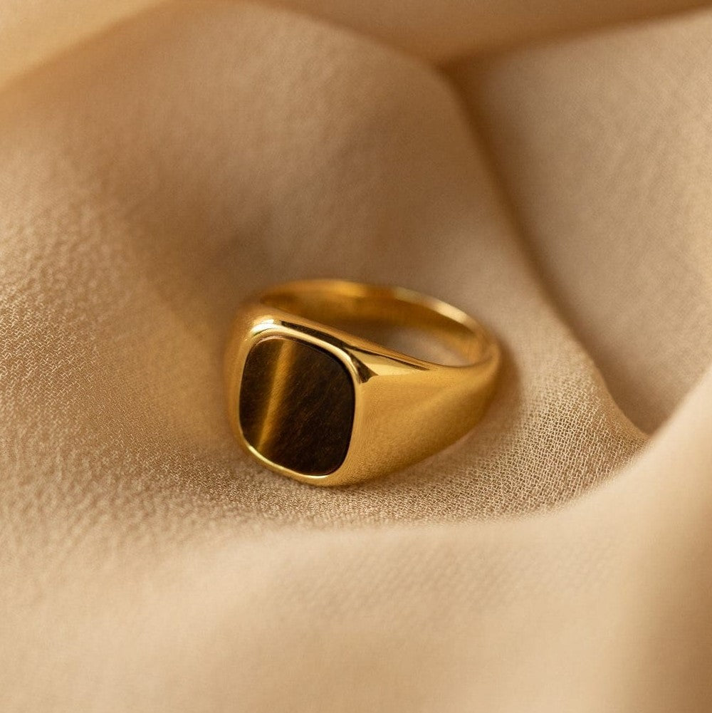Tiger's Eye Signet Ring