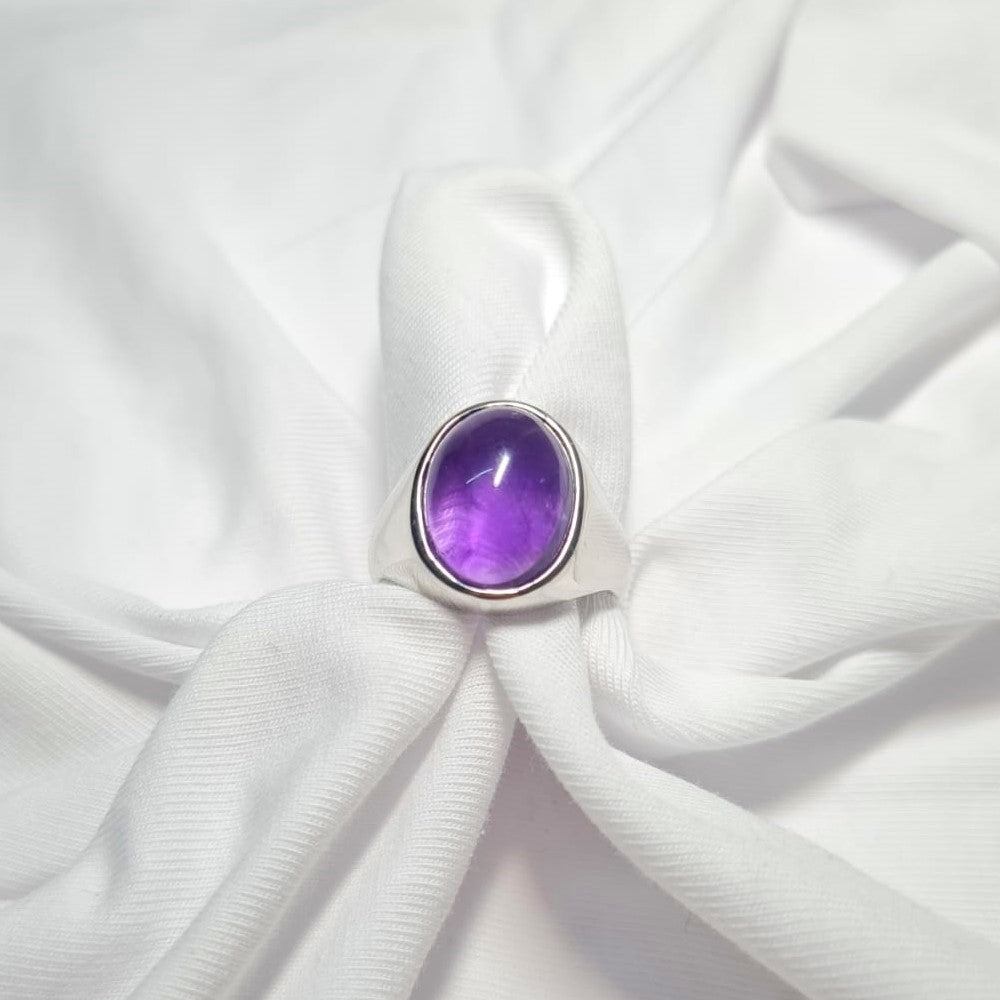 Men's Purple Oval Statement Ring