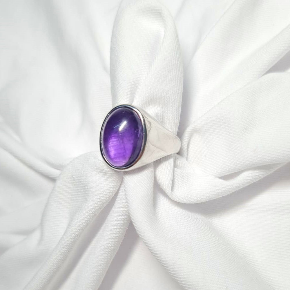 Men's Purple Oval Statement Ring