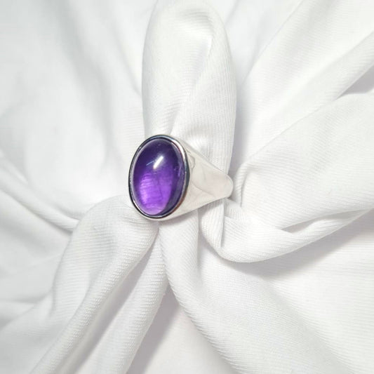 Men's Purple Oval Statement Ring