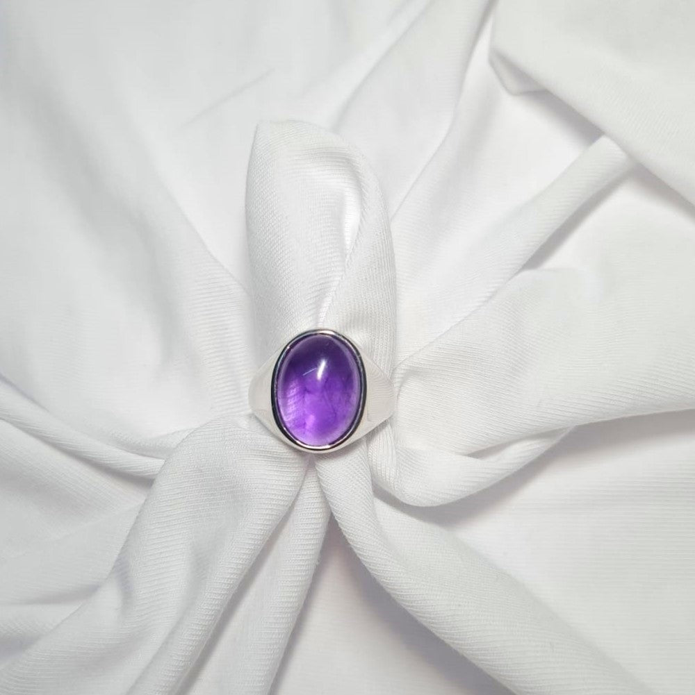 Men's Purple Oval Statement Ring