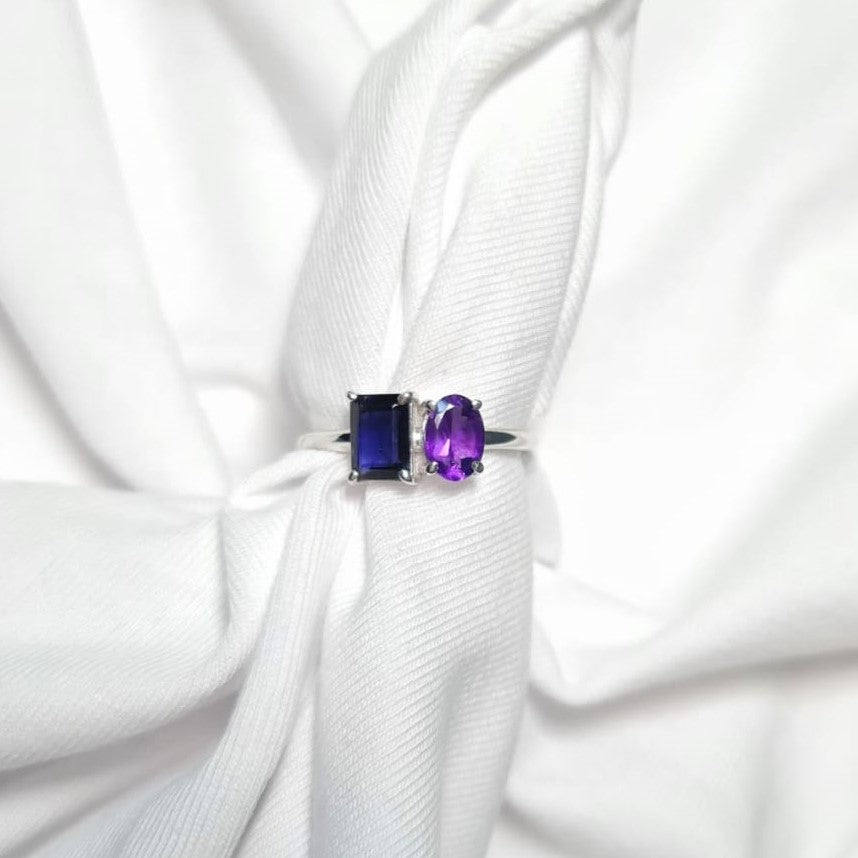 Lavender Color Duet Ring