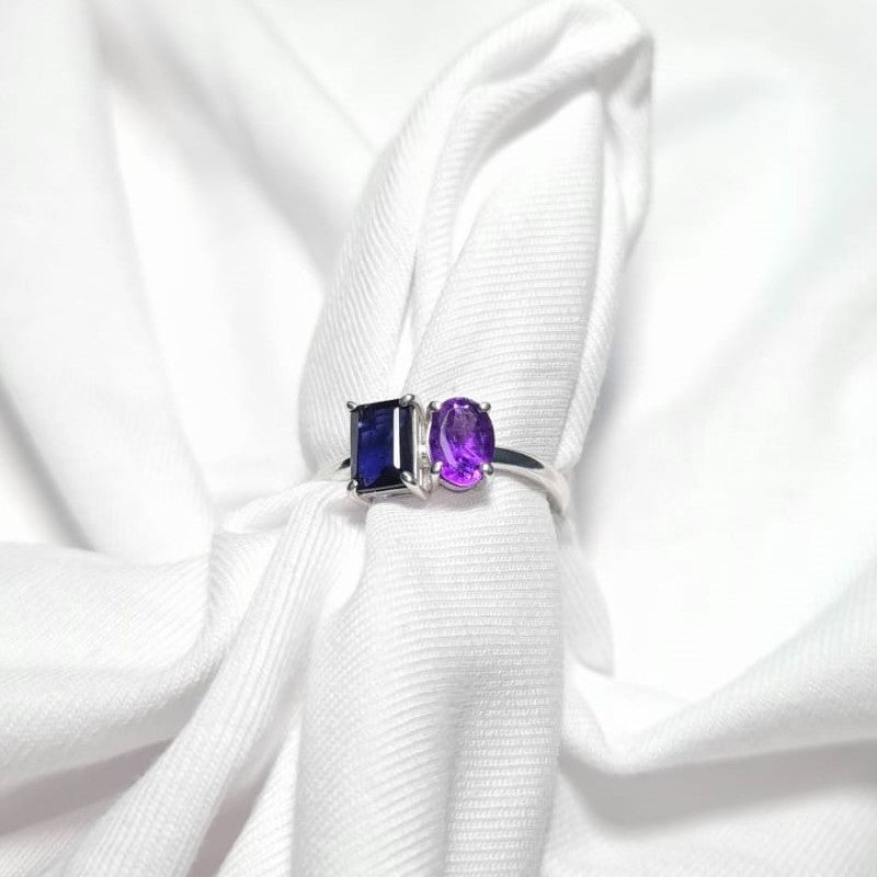 Lavender Color Duet Ring