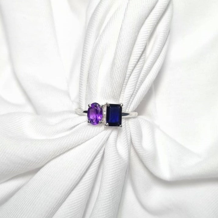 Lavender Color Duet Ring