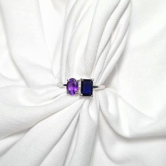 Lavender Color Duet Ring